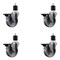 Service Caster 4'' Semi Steel Swivel 1-7/8'' Expanding Stem Caster Set with Brake, 4PK SCC-EX20S414-SSS-PLB-178-4 - alternate 1